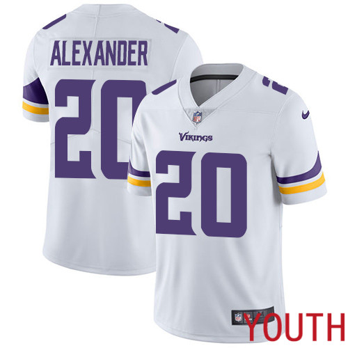 Minnesota Vikings 20 Limited Mackensie Alexander White Nike NFL Road Youth Jersey Vapor Untouchable